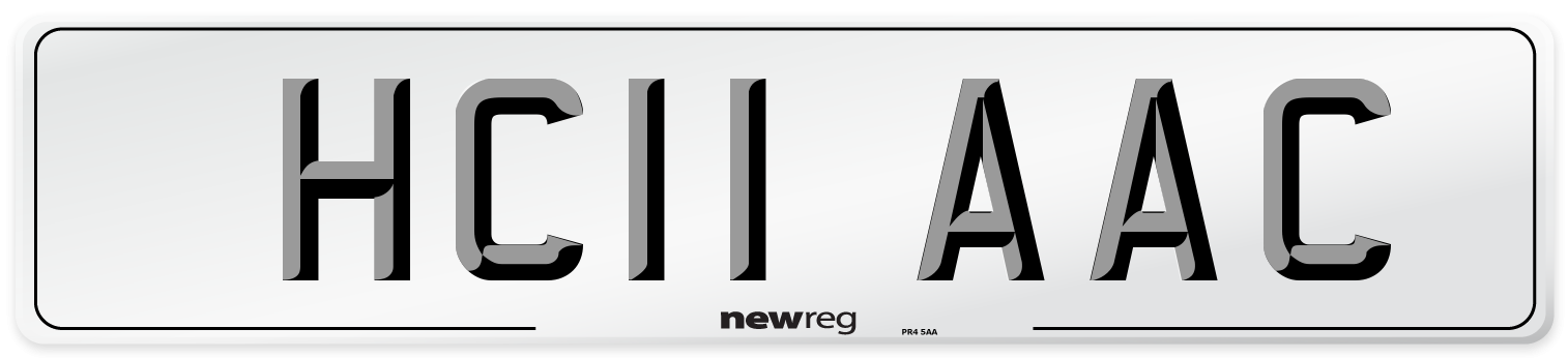 HC11 AAC Number Plate from New Reg